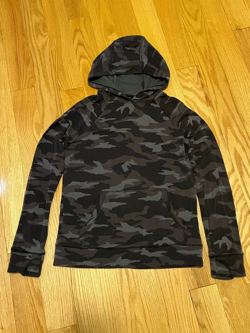 Athleta Girl In Your Element Black & Gray Camo Hoodie